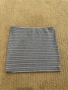 Brandy Melville Blue Striped Knit Tube Top One Size
